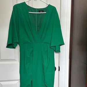 VICI Emerald Green V-Neck Wrap Dress